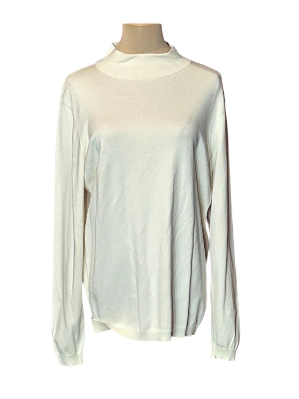 Talbots Long Sleeve Mock Neck Cotton Blend Large